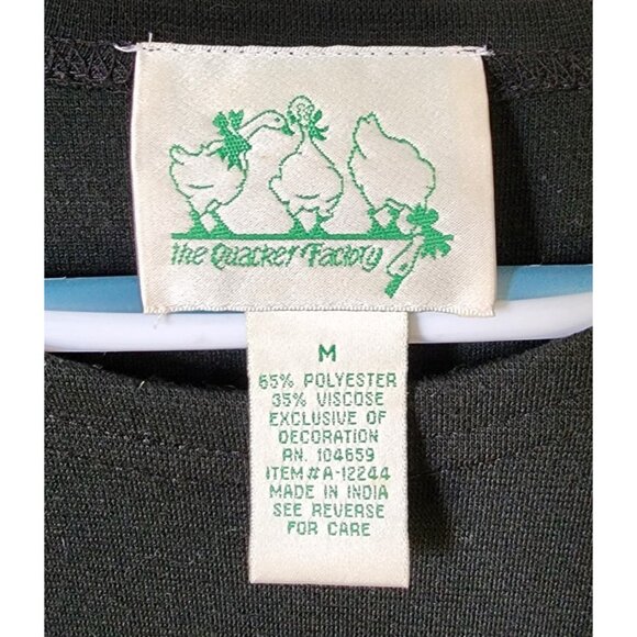 The Quacker Factory Women's Sz M L/S Shirt Halloween Autumn Pumpkin Patch Black - Picture 7 of 12